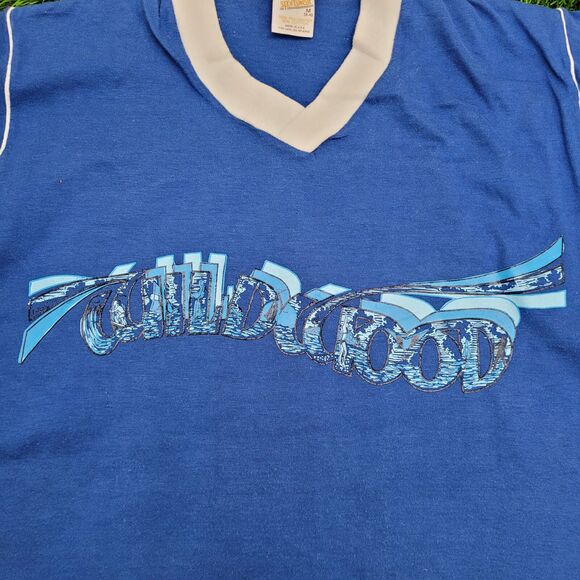 Vintage 80s Sportswear Shirt Small 17x24 Blue - Picture 11 of 12